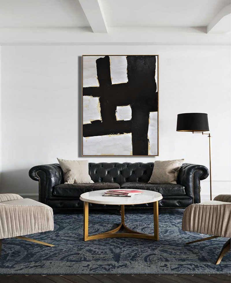 Large Abstract Painting Canvas Art,Minimalist Painting On Canvas, Palette Knife Vertical Minimal Art - Hand Painted Aclylic Painting On Canvas